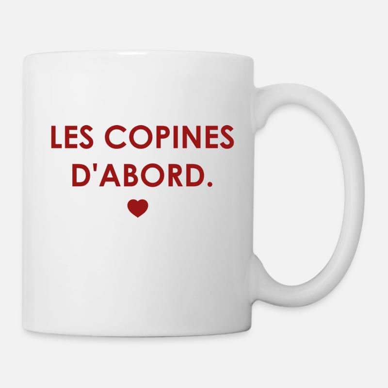 Les copines d'abord - cœur - Mug blanc - blanc