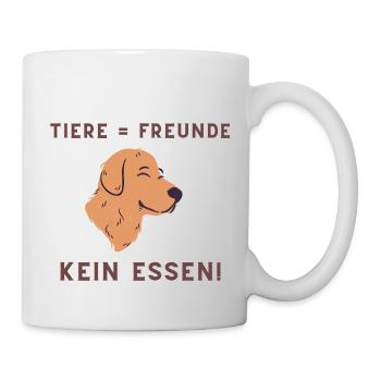Tiere Freunde Vegan Kein Futter Töten Natur Veggie - Tasse - Weiß - Rechts