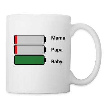 Baby Eltern Batterien Energie Level - Tasse - Weiß - Rechts