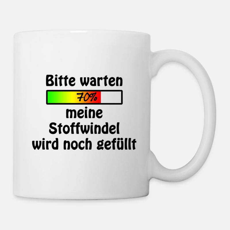 Stoffwindel wird noch gefüllt - Tasse - Weiß
