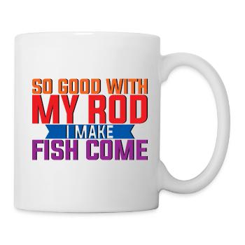 Si bon avec ma canne, je fais venir le poisson 2 - Mug blanc - blanc - Droite