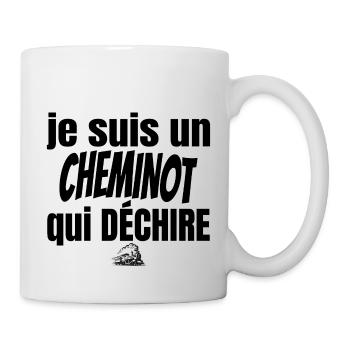 cheminot qui déchire - Mug blanc - blanc - Droite