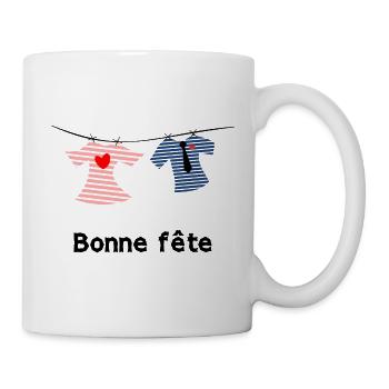 BONNE FÊTE. FÊTE DES MÈRES. FÊTE DES PÈRES. FÊTE - Mug blanc - blanc - Droite