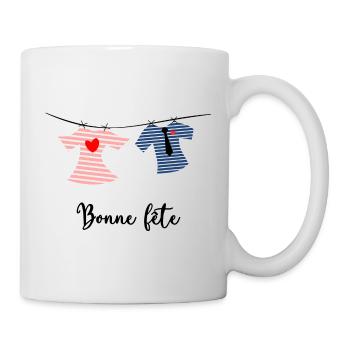 BONNE FÊTE. FÊTE DES MÈRES. FÊTE DES PÈRES. FÊTE - Mug blanc - blanc - Droite