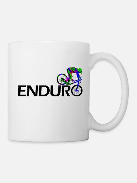 Enduro Mountain Bike Stoppie - Mug - white