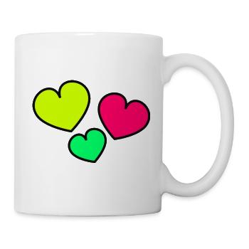 HERZ. HERZ. HEILIGER VALENTINSTAG. LIEBE. LIEBE. HERZ - Tasse - Weiß - Rechts