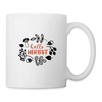 hallo Herbst - Herbstkranz - Tasse - Weiß - Rechts