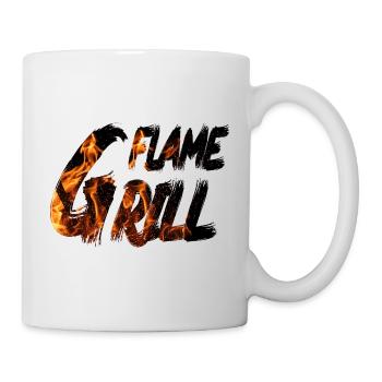 Flame Grill Fire Lettering BBQ Design - Mug - white - Right