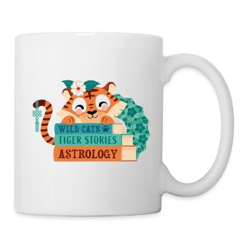 Tigre avec des livres - Mug blanc - blanc - Droite