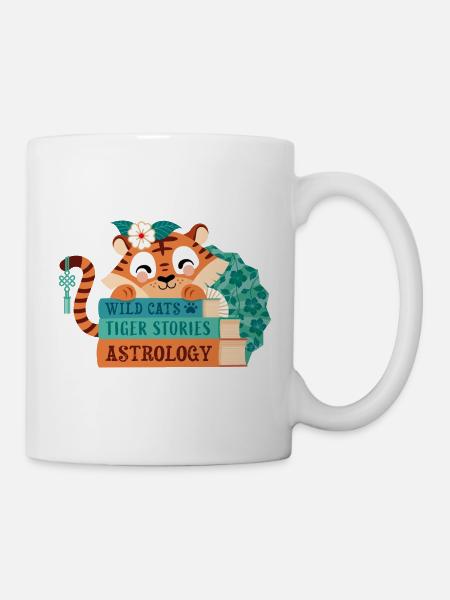 Tigre avec des livres - Mug blanc - blanc