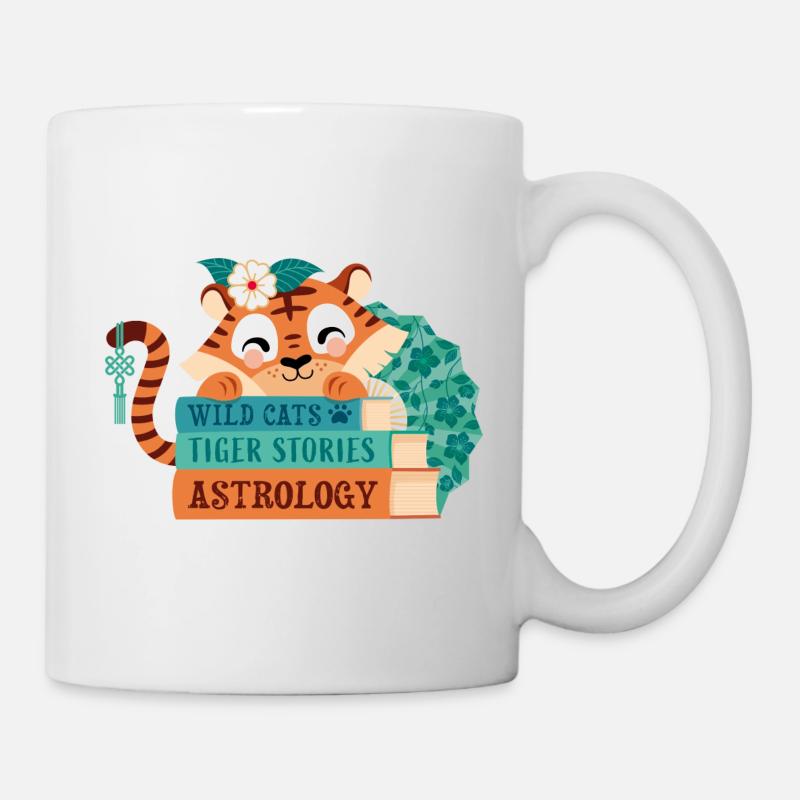 Tigre avec des livres - Mug blanc - blanc