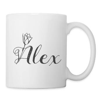 Alex Surname First name Tulip motif - Mug - white - Right