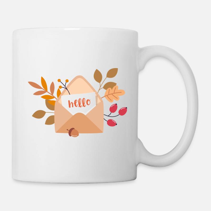Letter with autumn greetings - Mug - white