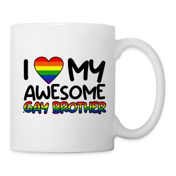 J’aime mon frère gay génial 2 - Mug blanc - blanc - Droite
