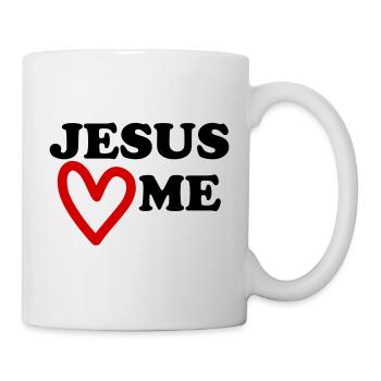 Jesus loves me heart loves me - Mug - white - Right