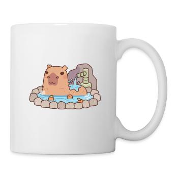 Süßes Capybara Chilling in Hot Spring Onsen - Tasse - Weiß - Rechts