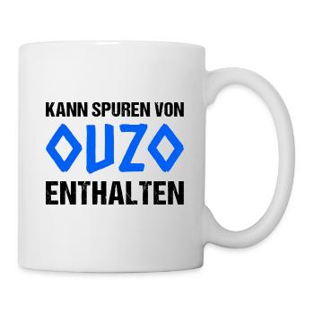 Kann Spuren Von Ouzo Enthalten - Tasse - Weiß - Rechts