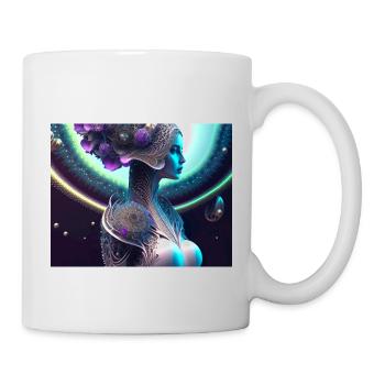 Blumen Frau - Tasse - Weiß - Rechts