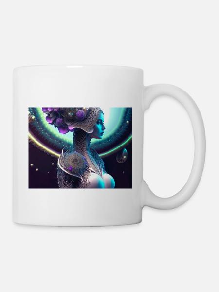 Blumen Frau - Tasse - Weiß