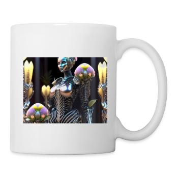 Blumen Mädchen - Tasse - Weiß - Rechts