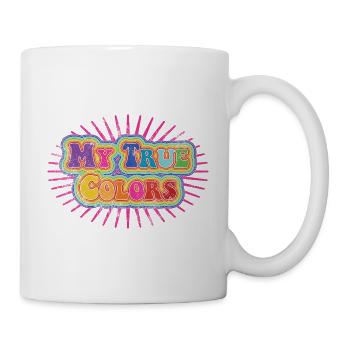 My true colors: rainbow on pink vintage - Tasse - Weiß - Rechts