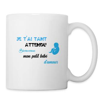 Je t ai tant attendu GARCON BLU BLK - Mug blanc - blanc - Droite
