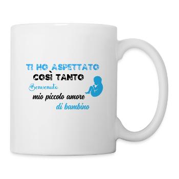 Je t'ai tant attendu BLU BLK - Mug blanc - blanc - Droite