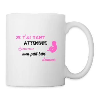 Je t ai tant attendu PNK BLK - Mug blanc - blanc - Droite