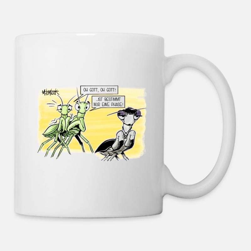 Gottesanbeterin - Tasse - Weiß