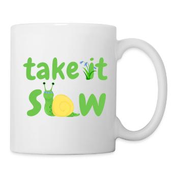 Allez-y lentement - Mug blanc - blanc - Droite