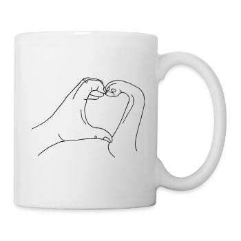 Hand mit Pfote - Tasse - Weiß - Rechts