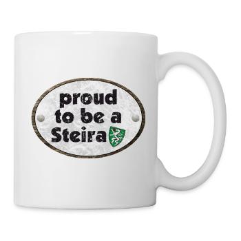 Proud to be a Steira Österreich Steiermark Badge - Tasse - Weiß - Rechts