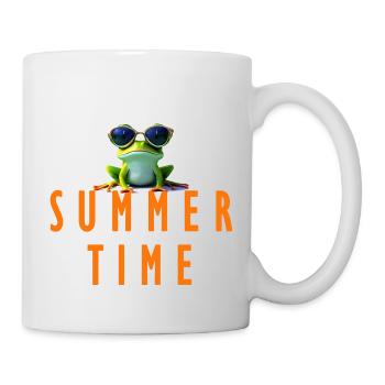 frog summer time - Tasse - Weiß - Rechts