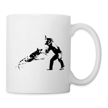 Schutzdienstmotiv zum Personalisieren Schwarz - Tasse - Weiß - Rechts