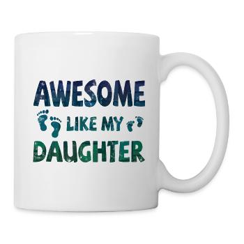 Génial comme ma fille avec des empreintes de pas - Mug blanc - blanc - Droite