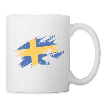 Schweden Flagge - Elch - Tasse - Weiß - Rechts