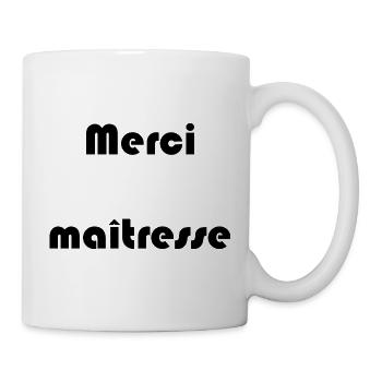 MERCI. MAÎTRESSE. MAÎTRE. MERCI MAÎTRESSE - Mug blanc - blanc - Droite