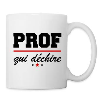 Prof qui déchire, cadeau de fin d'année scolaire - Mug blanc - blanc - Droite