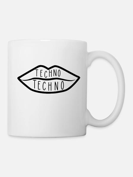 Techno auf den Lippen - Tasse - Weiß