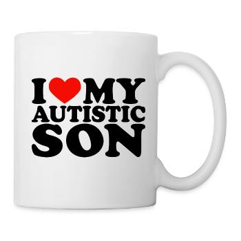 I Love My Autistic Son I Red Heart My Son - Tasse - Weiß - Rechts