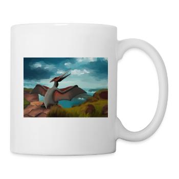 hugadino, pterodactyl, cute dinosaur, dino - Mug - white - Right