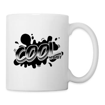 "Cool Baby" Lustiger Spruch ideal als Geschenk - Tasse - Weiß - Rechts