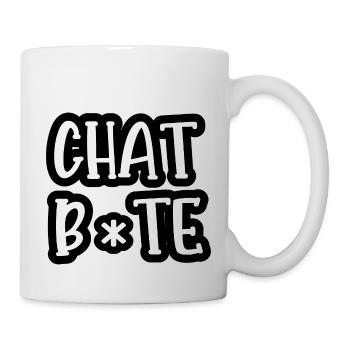chat bite - Mug blanc - blanc - Droite