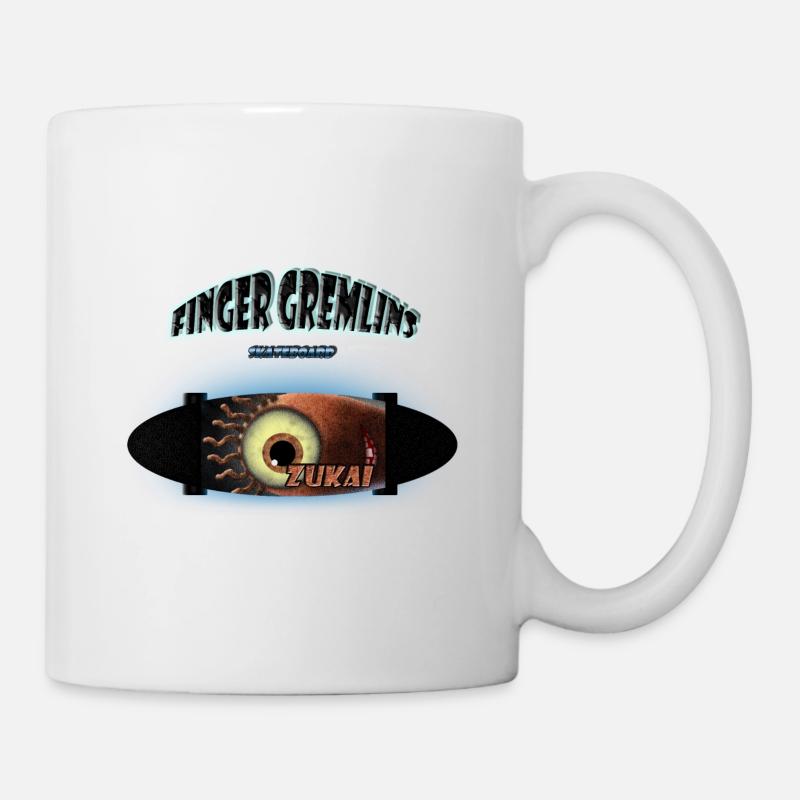 Skateboard Creature Monster Sport Finger Gremlin - Mug - white