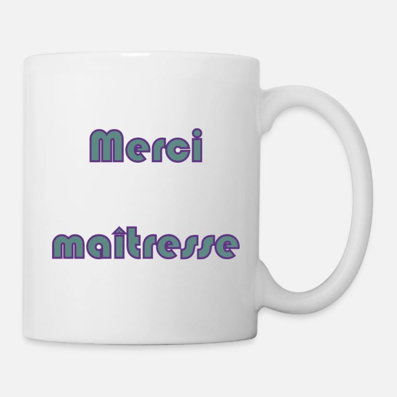 MERCI. MAÎTRESSE. MAÎTRE. MERCI MAÎTRESSE. MAITRE - Mug blanc - blanc