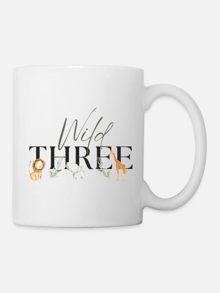 Wild One Safari third three Birthday Geburtstag3 - Tasse - Weiß