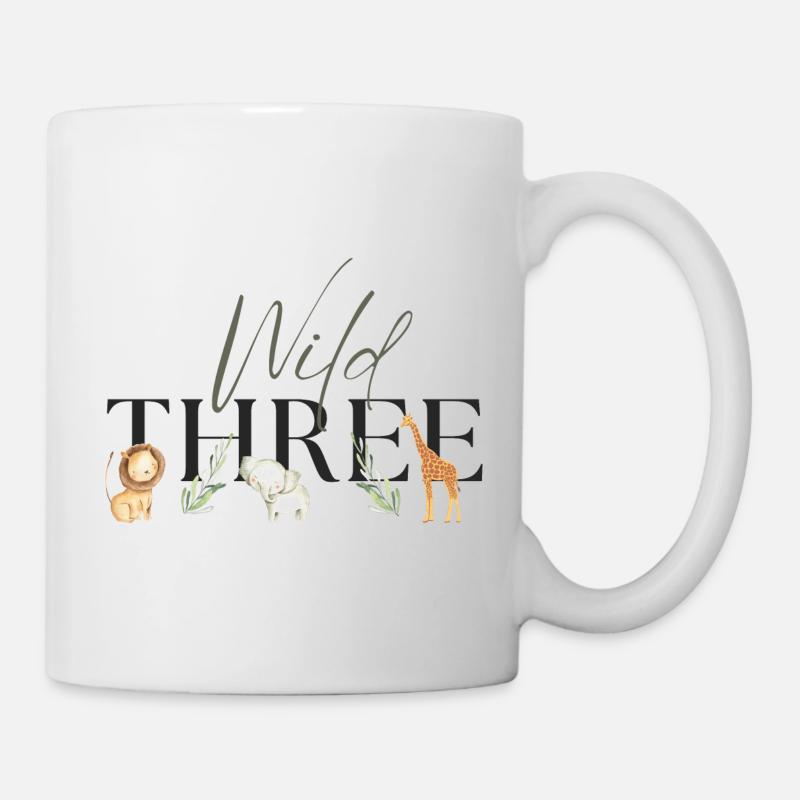 Wild One Safari third three Birthday Geburtstag3 - Tasse - Weiß