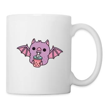 Cute Vampire Bat Drinking Bubble Tea - Mug - white - Right