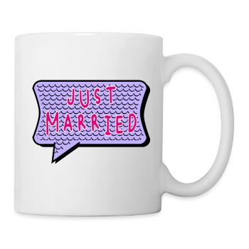 PAAR. GERADE VERHEIRATET. Junggesellinnenabschied. HEILIGER VALENTINSTAG. MARIES - Tasse - Weiß - Rechts