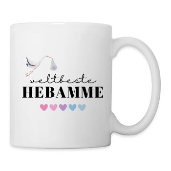 Weltbeste Hebamme / Beste Hebamme / Midwife - Tasse - Weiß - Rechts